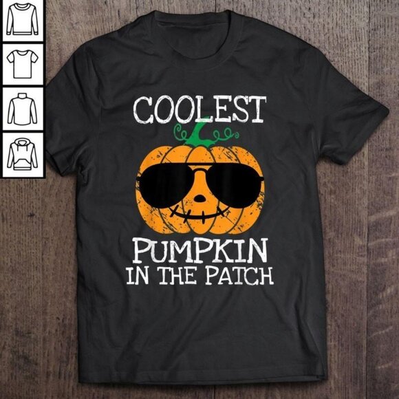 Coolest Pumpkin In The Patch Halloween T-Shirt, Funny Fall Graphic Unisex Tee 81 - Picture 1 of 5
